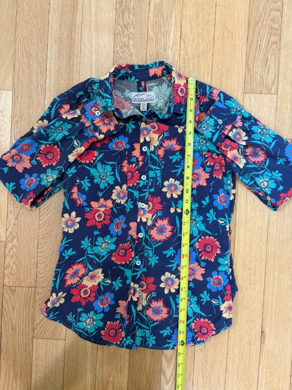 Overland Helen Floral Lyocell Button Down Shirt - Boho Artsy Utility Top XS - Picture 6 of 8
